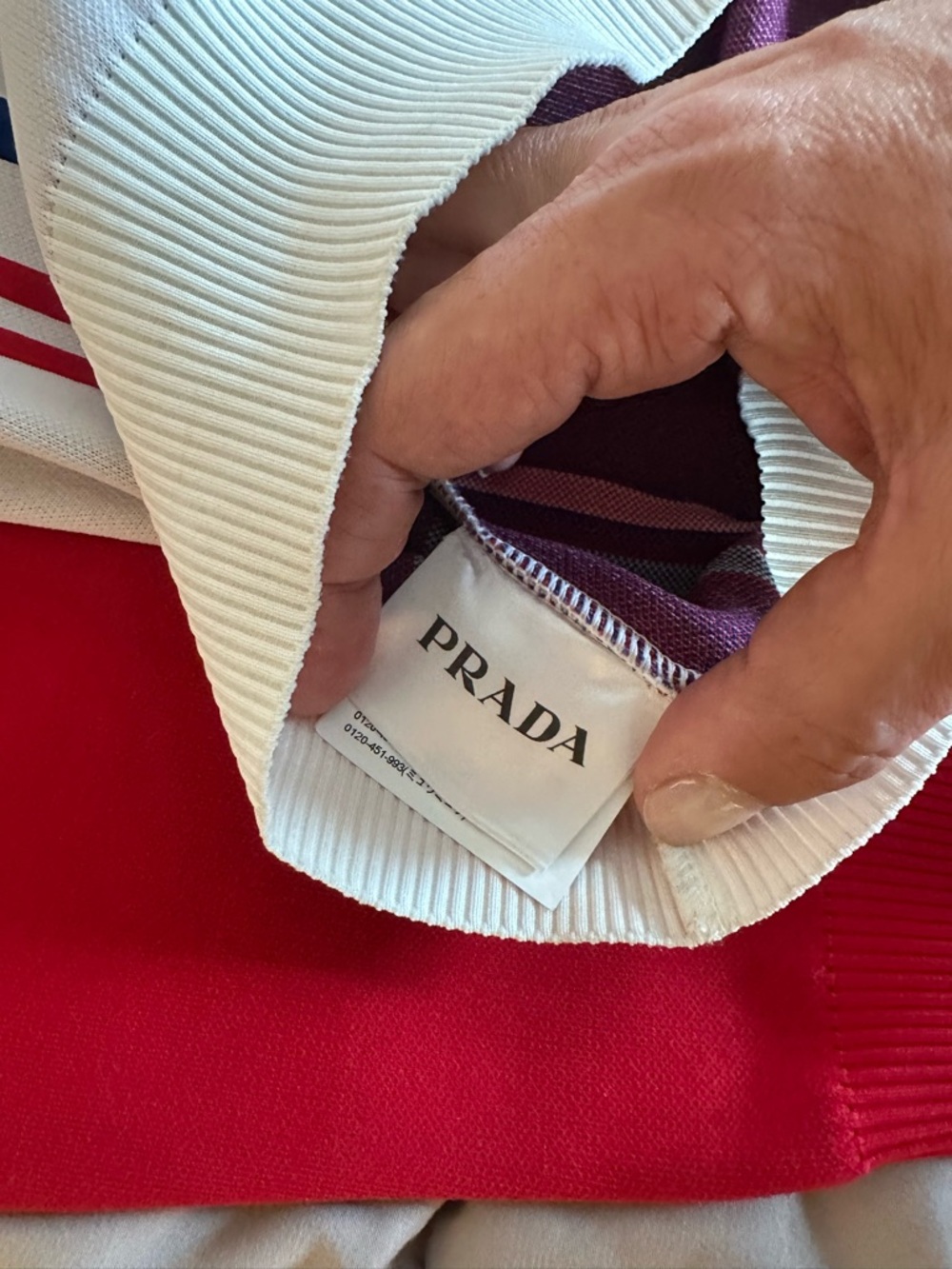 Prada Red, White & Blue Turtleneck Sweater - Picture 3 of 3